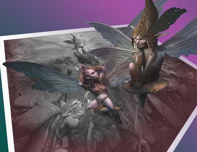 Digital Arts titled "fairies 2d/3d" by Ana Castro, Original Artwork