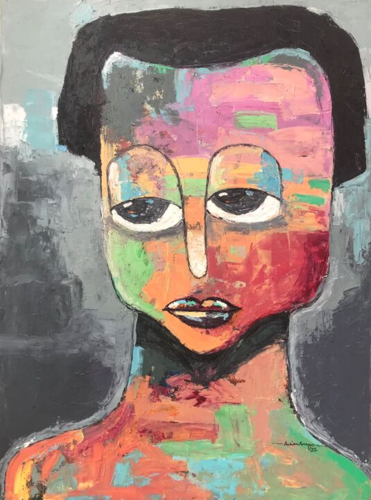 Painting titled "Untitled" by Anayo Achike, Original Artwork, Oil