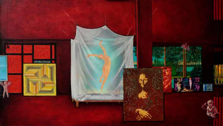 Painting titled "Sunset in The Studi…" by Andrew Babchynsky, Original Artwork, Oil