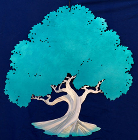 Sculpture titled "teal.jpg" by Ancestry Metal Trees L.K., Original Artwork