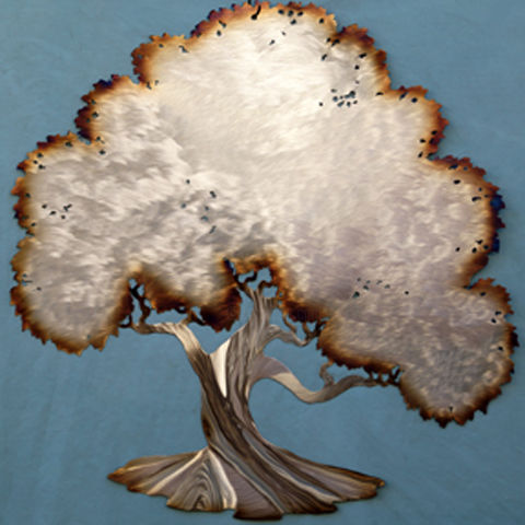 Скульптура под названием "silverancestry.jpg" - Ancestry Metal Trees L.K., Подлинное произведение искусства