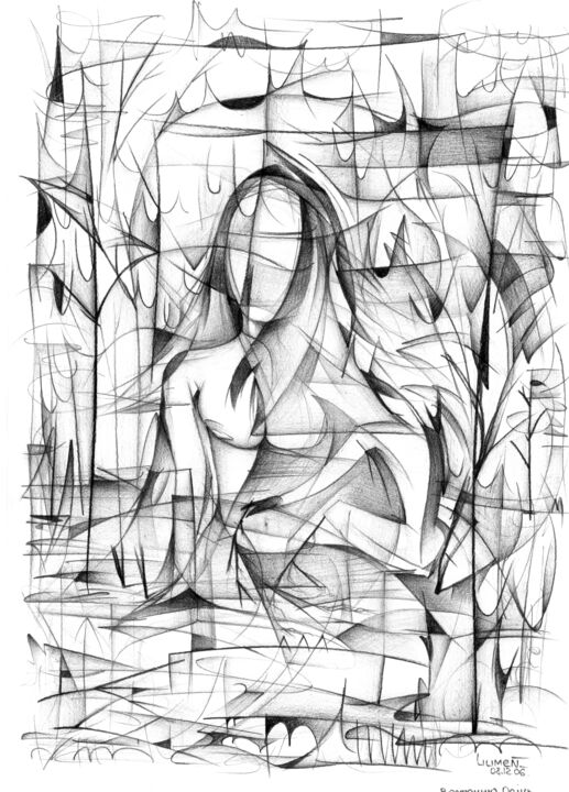 Рисунок под названием "latest autum.n" - And Re, Подлинное произведение искусства, Карандаш