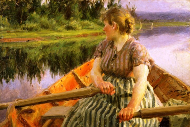 Schilderij getiteld "Minuit" door Anders Zorn, Origineel Kunstwerk, Olie