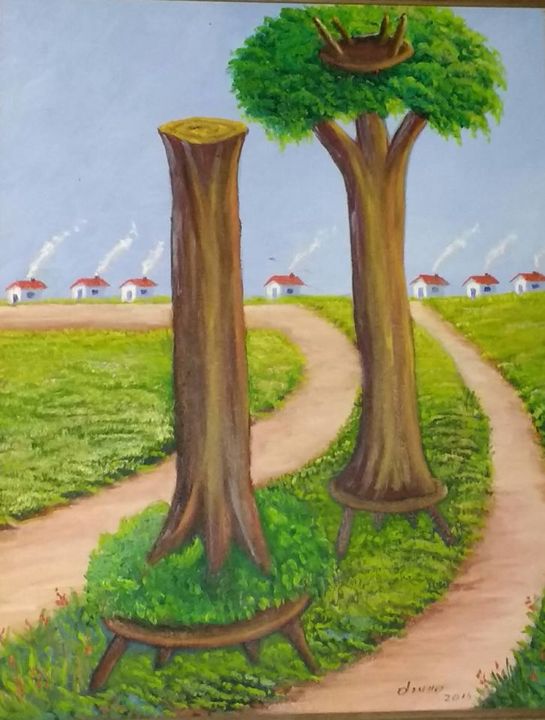 Painting titled "ARTE NA NATUREZA" by Anderson Dos Santos Santos, Original Artwork