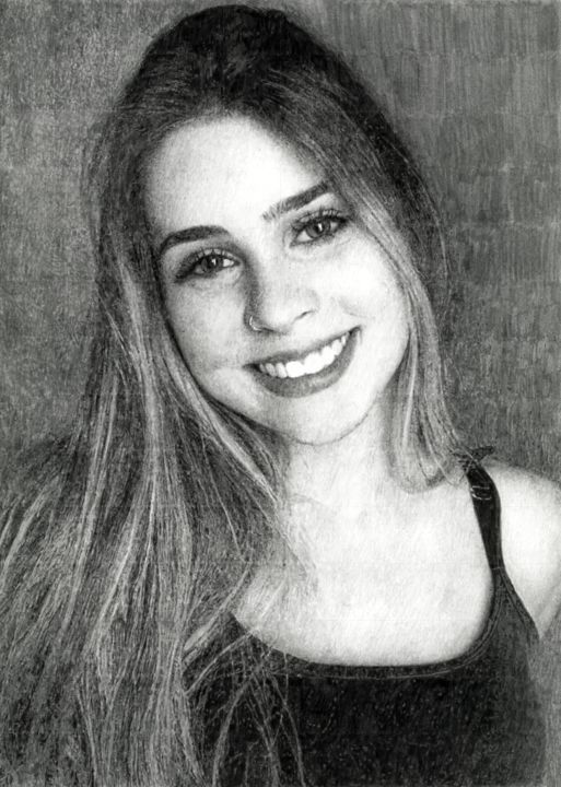 Drawing titled "Gabrielle Stacenco" by Anderson Lima, Original Artwork, Pencil