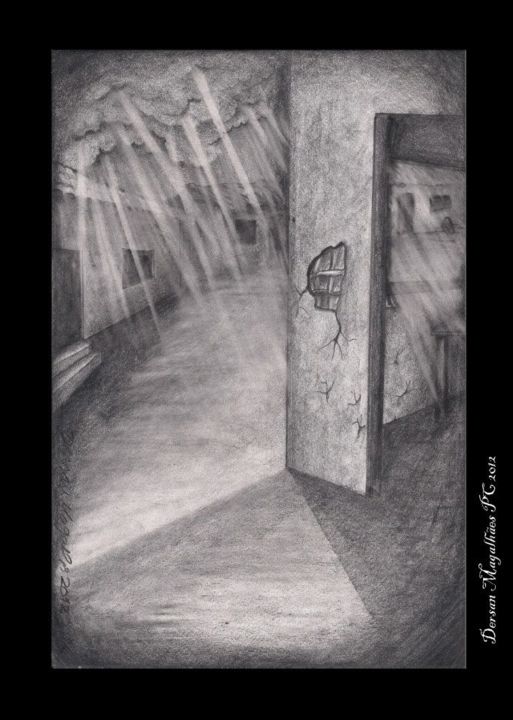 Dibujo titulada "tempestade e luz" por Dersan Magalhães, Obra de arte original, Lápiz