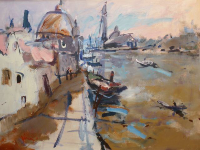 Painting titled "Venice. Early morni…" by Juris Andersons, Original Artwork