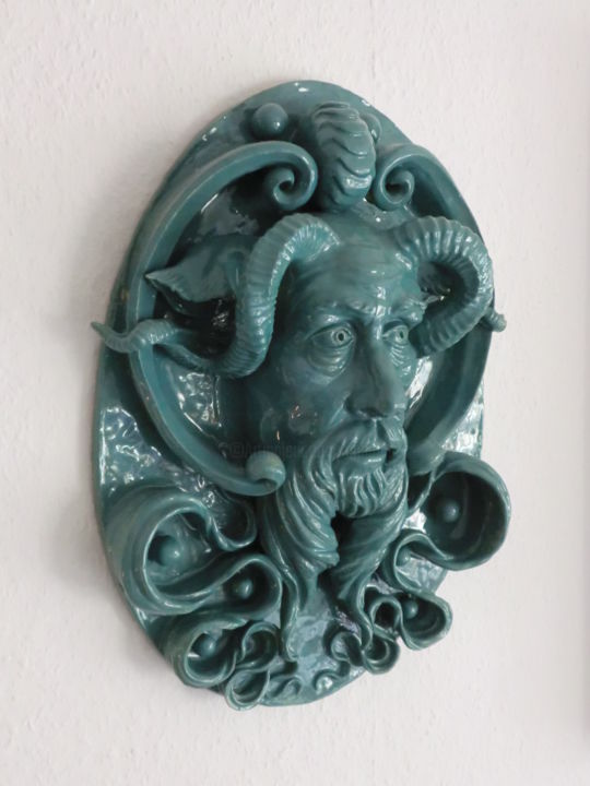 Sculpture titled "Jugendstil Relief P…" by Andimar, Original Artwork, Ceramics