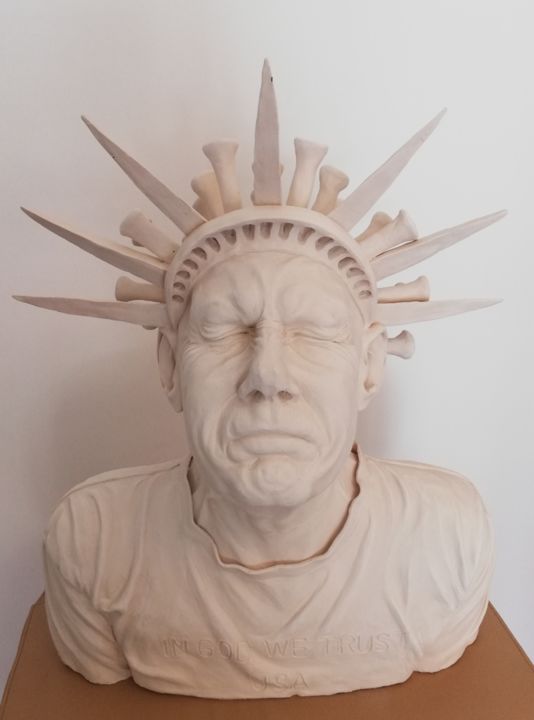 Sculpture intitulée "American Corona" par Andimar, Œuvre d'art originale, Argile