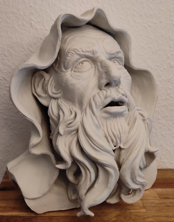Sculpture titled "Faust , altere Mann…" by Andimar, Original Artwork, Ceramics