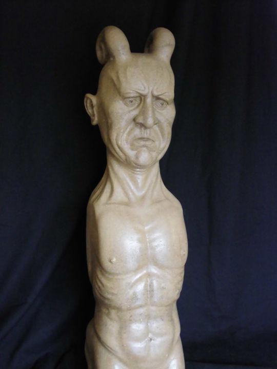 Sculpture titled "Kalksteinsatyr" by Andimar, Original Artwork