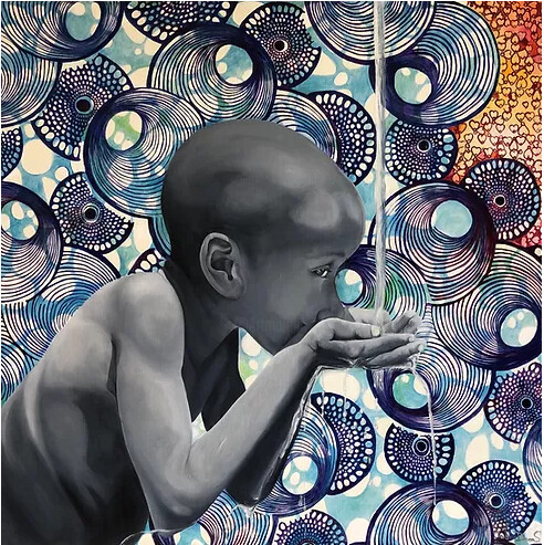 Painting titled "I'm Thirsty For More" by Andra Daans, Original Artwork, Oil