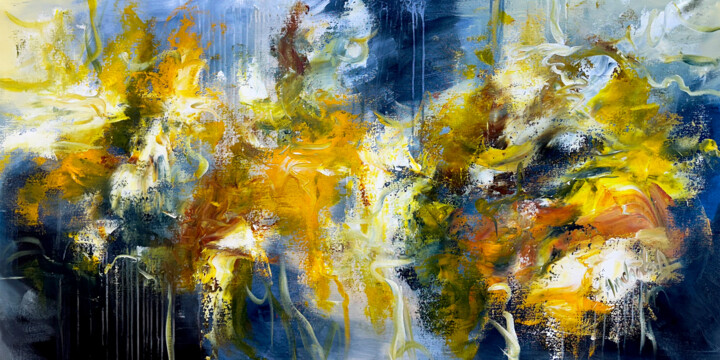 Pittura intitolato "Cave diving - Burst…" da Andrada Anghel, Opera d'arte originale, Acrilico