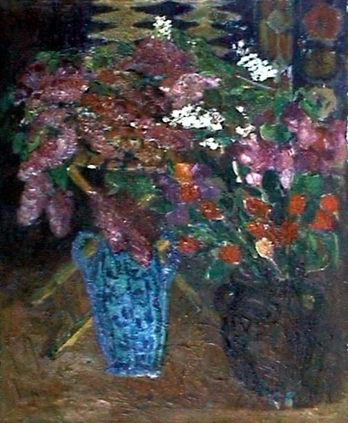 Картина под названием "Lilacs on a table" - Andranik Petrosyan, Подлинное произведение искусства