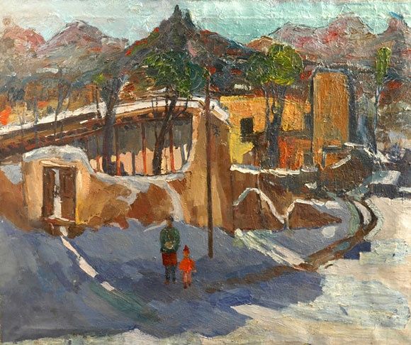 Картина под названием "Winter's Landscape" - Andranyk Petrosyan, Подлинное произведение искусства, Масло