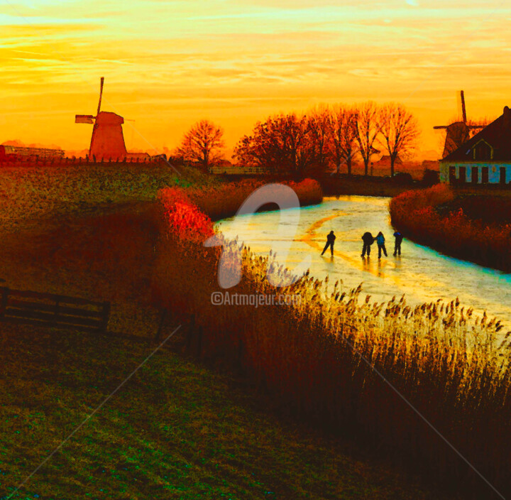 Peinture intitulée "Northern Netherlands" par András Váczi, Œuvre d'art originale, Huile