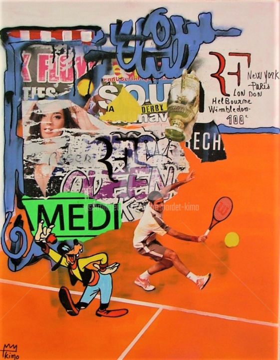 Collages intitulée "roger .F" par Andre Bordet (Kimo), Œuvre d'art originale, Acrylique