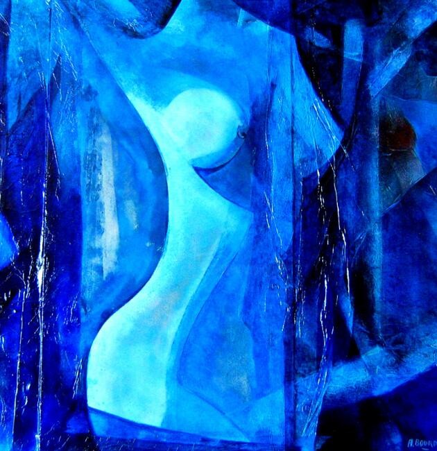 Painting titled "lumière bleue" by Andre Bourdin, Original Artwork