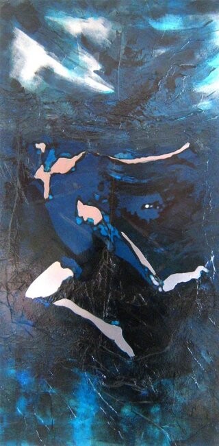 Painting titled "eau vive" by Andre Bourdin, Original Artwork