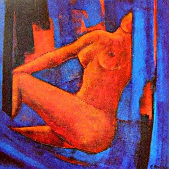Картина под названием "pudeur" - Andre Bourdin, Подлинное произведение искусства, Масло