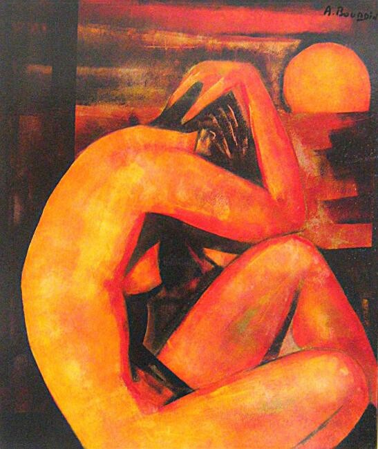 Peinture intitulée "demain" par Andre Bourdin, Œuvre d'art originale, Huile