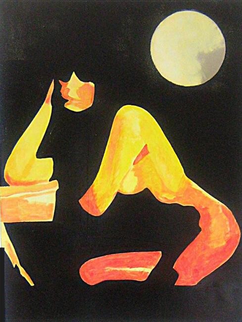 Peinture intitulée "pensée" par Andre Bourdin, Œuvre d'art originale, Huile