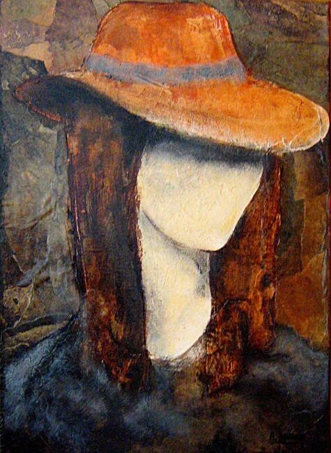 Peinture intitulée "elle" par Andre Bourdin, Œuvre d'art originale, Huile
