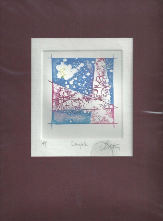 Printmaking titled "Couple" by André Colpin, Original Artwork, Etching