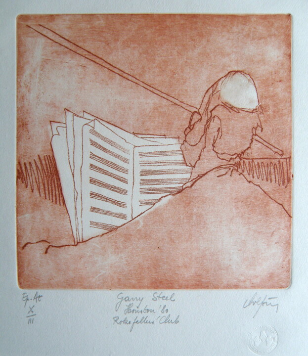 Printmaking titled "Garry Steel - Rocke…" by André Colpin, Original Artwork, Etching