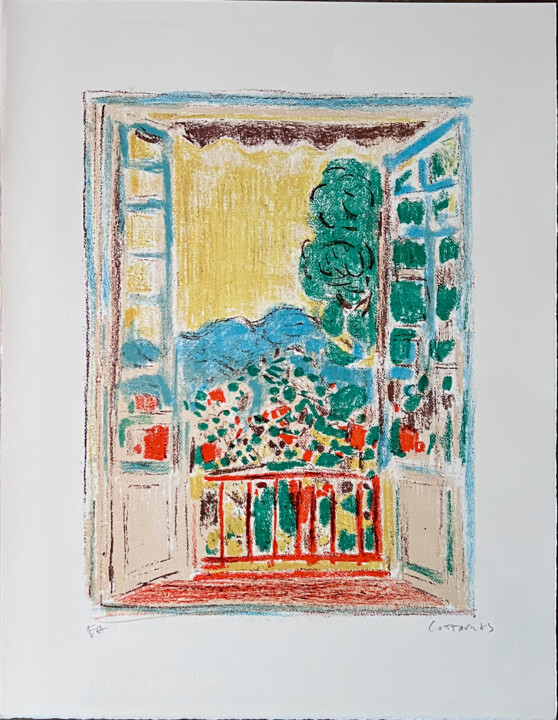Incisioni, stampe intitolato ""La fenêtre ouverte…" da André Cottavoz, Opera d'arte originale, Litografia