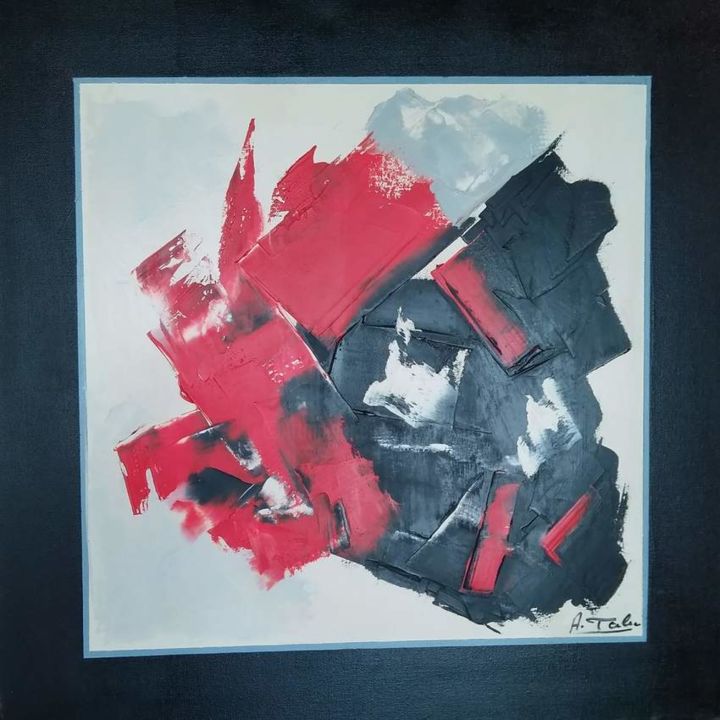 Peinture intitulée "André Fabre - Rouge…" par André Fabre, Œuvre d'art originale, Huile