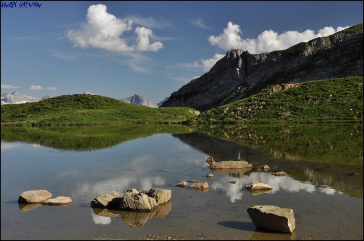 Fotografia intitolato "Lac de Peyre / hte-…" da André Galvan, Opera d'arte originale