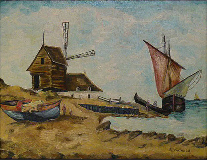Pintura intitulada "étude-le-moulin-boi…" por André Goinaud, Obras de arte originais, Óleo