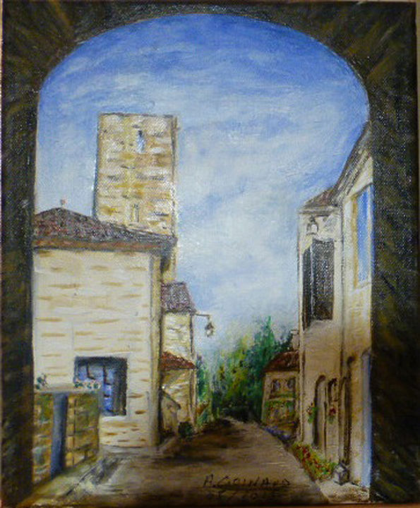 Painting titled "Sainte Mère 32700 G…" by André Goinaud, Original Artwork, Oil