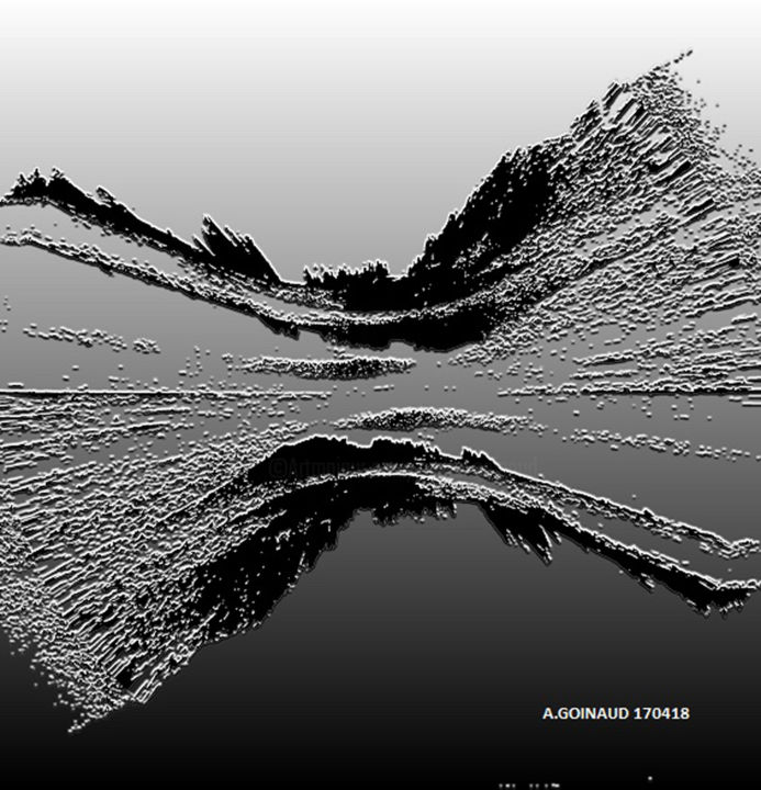 Digitale Kunst mit dem Titel "abstrait-noir-et-bl…" von André Goinaud, Original-Kunstwerk