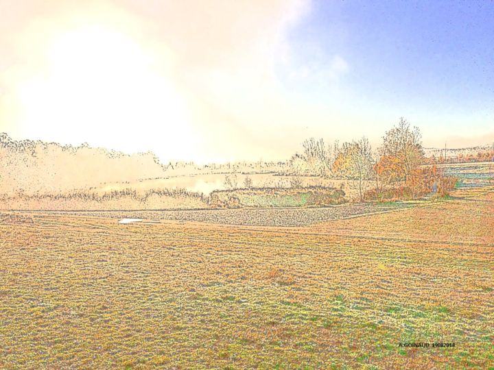 Digitale Kunst getiteld "paysage.jpg" door André Goinaud, Origineel Kunstwerk