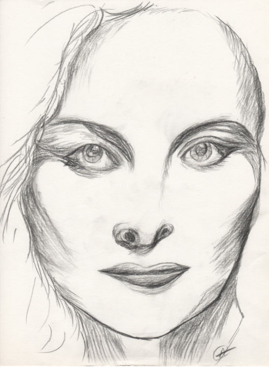 Drawing titled "portrait-1967.jpg" by André Goinaud, Original Artwork