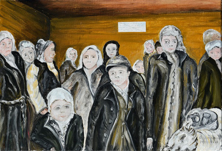 Malerei mit dem Titel "étude (2) de l'oeuv…" von André Goinaud, Original-Kunstwerk, Öl Auf Keilrahmen aus Holz montiert