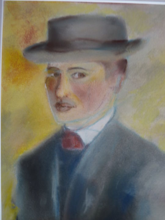 Painting titled "jeune dandy" by Trezal, Original Artwork, Pastel