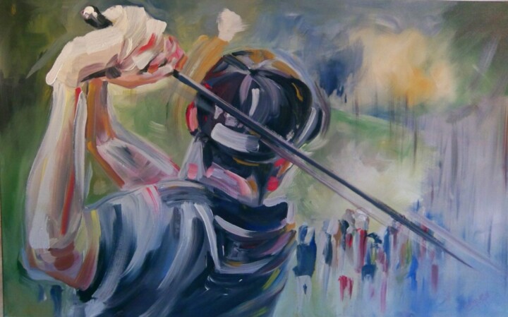 Painting titled "over-swing-foule-fl…" by Andre Marc Serrano, Original Artwork, Acrylic