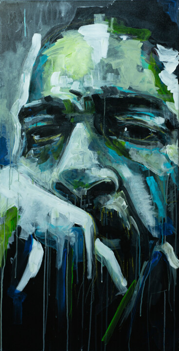 Pintura titulada "autoportrait" por Andre Marc Serrano, Obra de arte original, Acrílico Montado en Bastidor de camilla de ma…