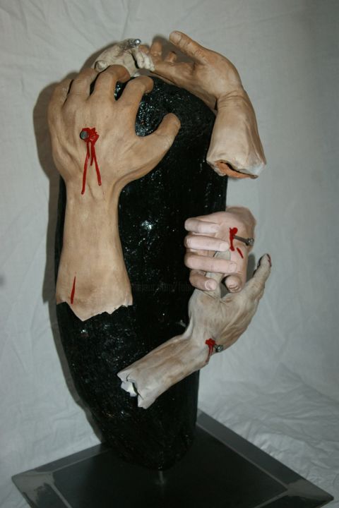 Sculpture titled "Espoir" by André Marot, Original Artwork, Ceramics