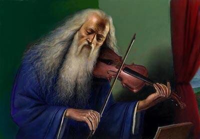 Peinture intitulée "le violoniste" par André Martins De Barros, Œuvre d'art originale, Autre