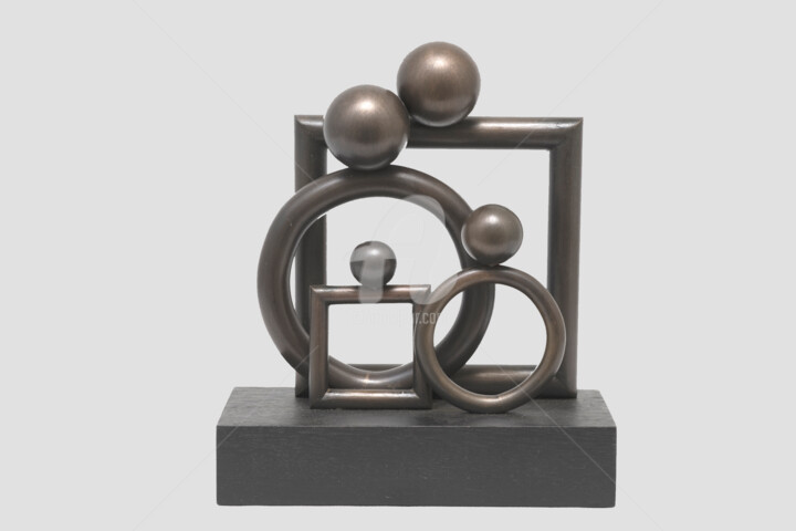 Sculpture intitulée "La famille" par André Michel, Œuvre d'art originale, Métaux