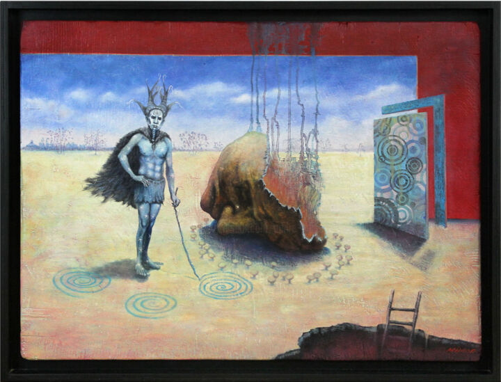 Painting titled "Einladung" by André Mimor, Original Artwork, Oil