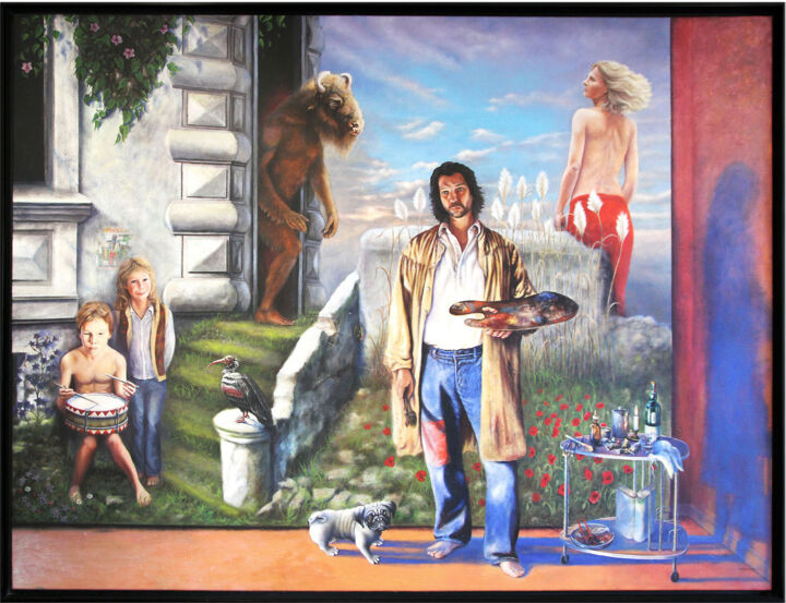 Malerei mit dem Titel "André Mimor: "Blaue…" von André Mimor, Original-Kunstwerk, Öl