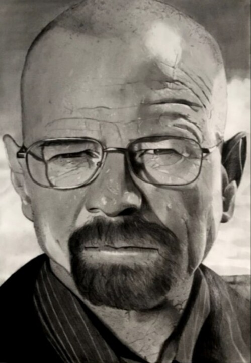 Drawing titled "Walter White" by André Rosa, Original Artwork, Graphite