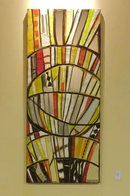 Peinture intitulée "Un tour en ville 2" par André Sanou, Œuvre d'art originale,