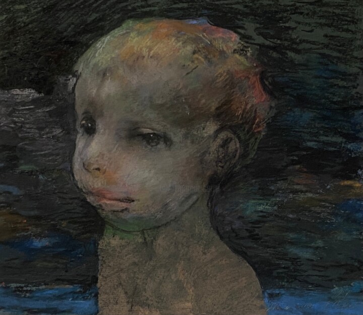 Pintura intitulada "Petit garçon" por André Sofine, Obras de arte originais, Pastel Montado em Cartão