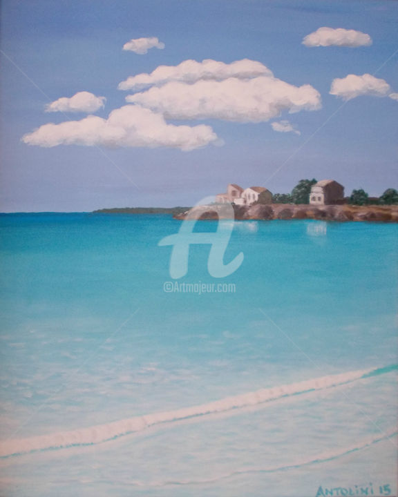 Painting titled "Summer waves" by Andrea Antolini, Original Artwork, Acrylic
